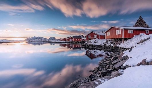 Îles Lofoten sous la neige