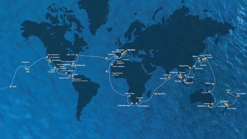 itineraire tour du monde costa 2028