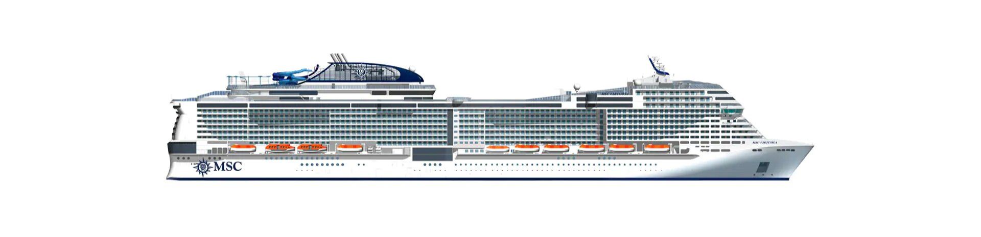 Silhouette du nouveau navire de croisière MSC Virtuosa